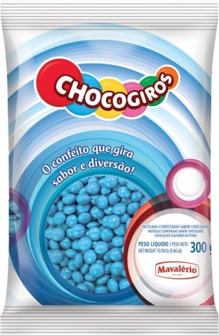 Confeito Mini Azul Choco Giros 300G Mavalério