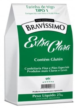 Farinha De Trigo Extra Clara 25Kg Bravíssimo