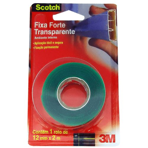 Fita Adesiva Dupla Face Fixa Forte Transparente 2 Metros Scotch-Brite