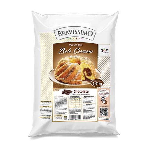 Mistura De Bolo Cremoso Bravíssimo Chocolate 5,01Kg
