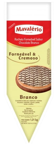 Recheio Forneável Chocolate Branco Bisnaga Mavalério 1,01kg