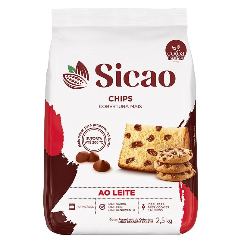 Chocolate ao leite gota chips 2 5kg sicao