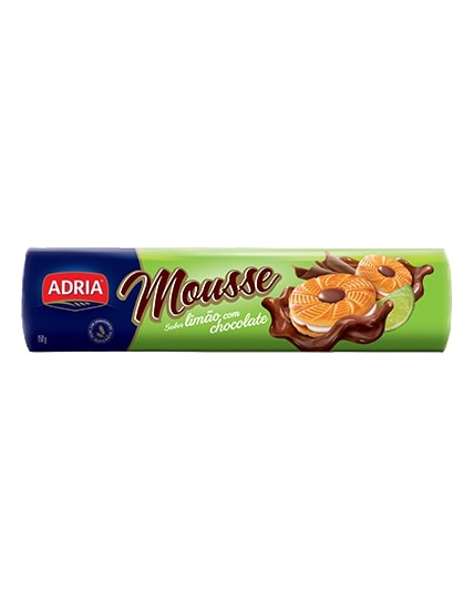 Biscoito Recheado Mousse Limão C/ Chocolate 130g Adria