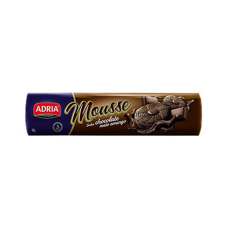 Biscoito Recheado Mousse Chocolate Meio Amargo 130g Adria