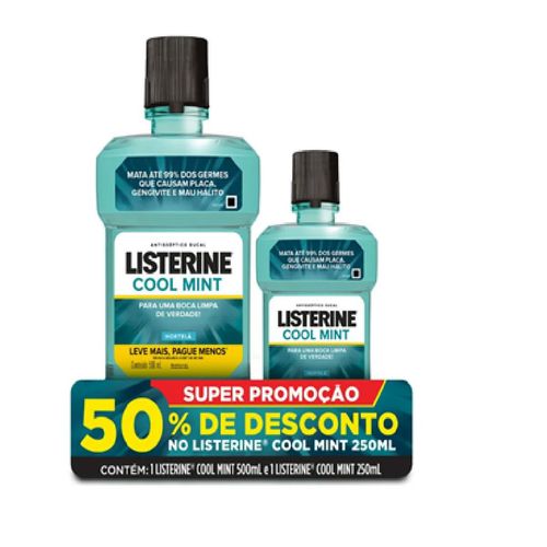 Enxaguante Bucal Listerine Cool Mint 500Ml E Cool Mint 250Ml