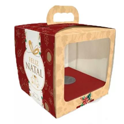Caixa Para Panetone Com Estampa Floral Berço E Visor