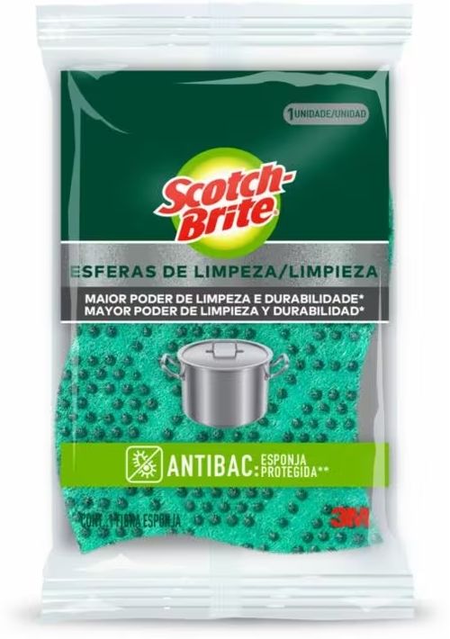 Esponja Esfera de Limpeza Antibacteriana Scotch-Brite