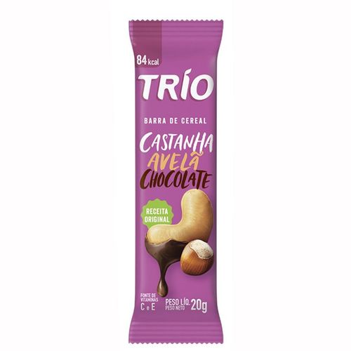 Trio Avelã E Castanha Com Chocolate 20G
