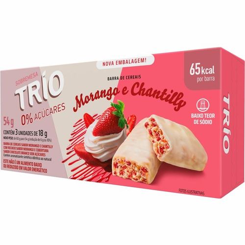 Trio Sobremesa Morango e Chantilly Pacote com 3 - 18g