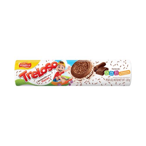 Biscoito Recheado Flocos Treloso 120g Vitarella
