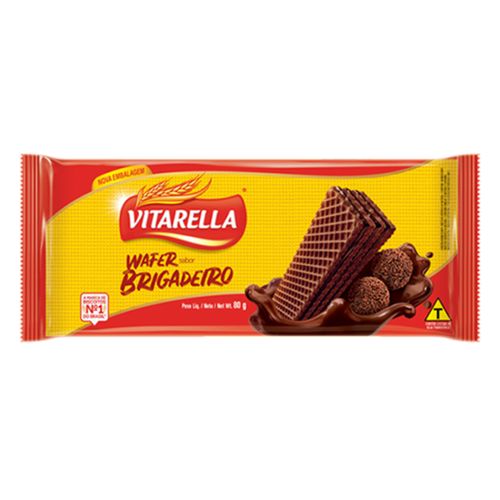 Biscoito Wafer Recheio Brigadeiro 80G Vitarella