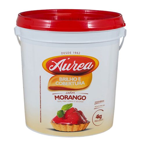 Brilho E Cobertura Sabor Morango Áurea 4kg