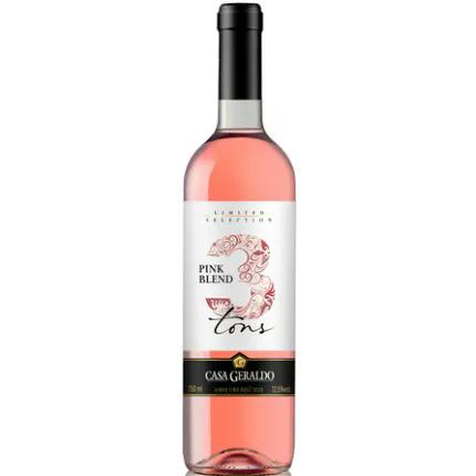 Vinho Rosé Pink Blend  Casa Geraldo 3 Tons Merlot/Pinot Noir/Shiraz 750ml Brasil