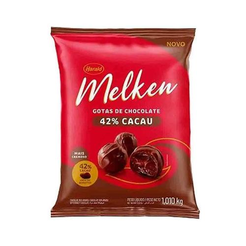 Chocolate Meio Amargo 42 % Melken Gotas 1,01Kg Harald