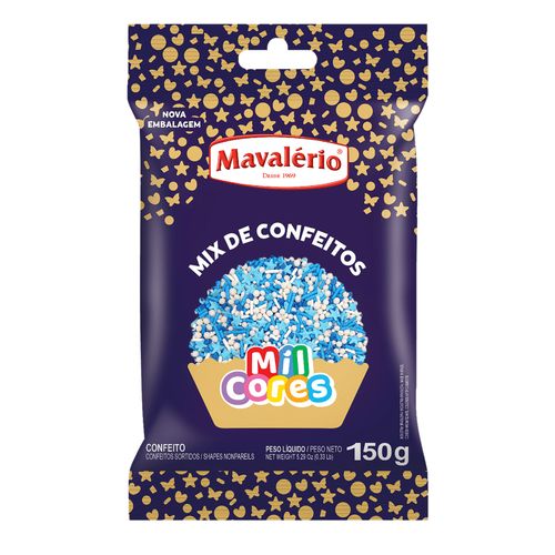 Mix De Confeitos Azul Mil Cores 150g Mavalério
