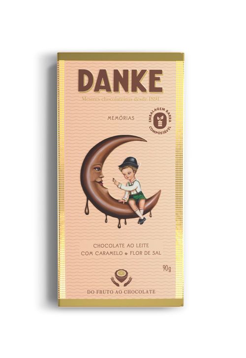 Barra De Chocolate Caramelo Com Flor De Sal 90g Danke