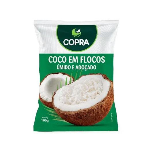 Coco Flocado Úmido E Adoçado Copra 100G
