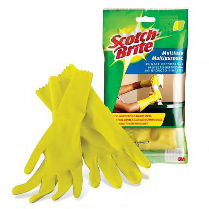 Luva Multiuso Amarela Tamanho P Pacote C/ 24 Unidades Scotch-Brite