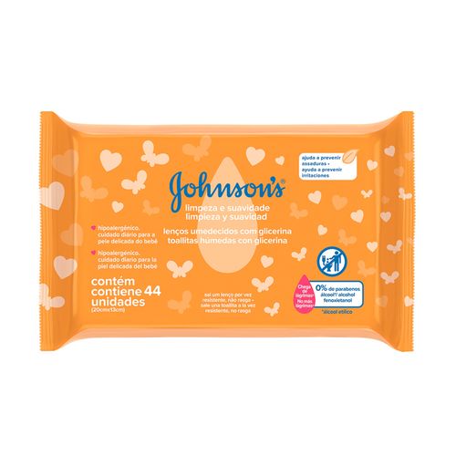 Lenços Umedecidos Limpeza Suave Johnsons