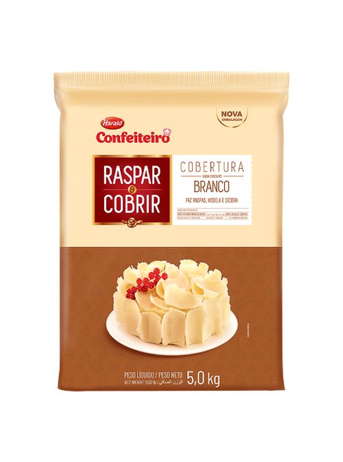 Cobertura Raspar e Cobrir Chocolate Branco Barra Harald - 5Kg