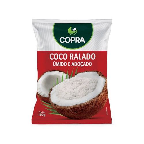 Coco Ralado Fino Úmido E Adoçado Copra 100g
