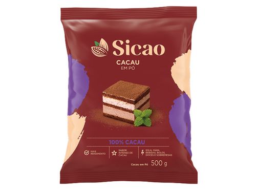 Cacau Em Pó 100% 500G Sicao