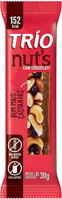 Trio Nuts Amêndoas/ Castanha de Cajú e Chocolate Pacote com 2 Unidades - 25g