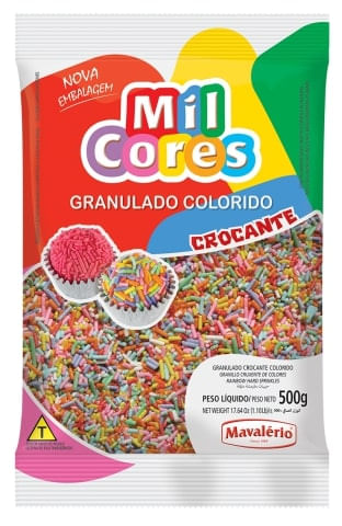 Granulado Crocante Colorido Mil Cores 500G Mavalério