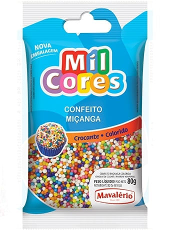 Confeito Miçanga Color Nº0 Mil Cores 80G Mavalério