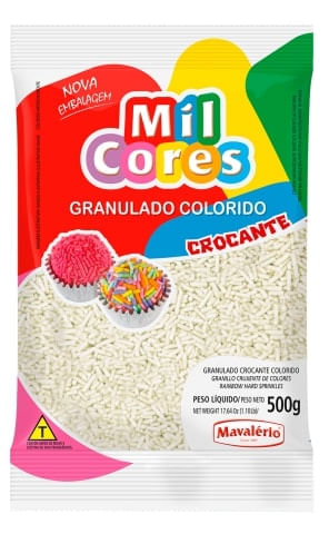 Granulado Crocante Branco Mil Cores 500G Mavalério