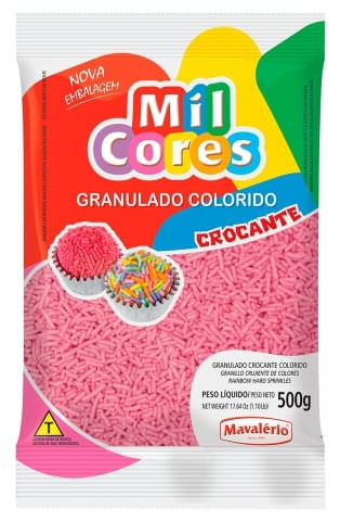 Granulado Crocante Rosa Mil Cores 500G Mavalério
