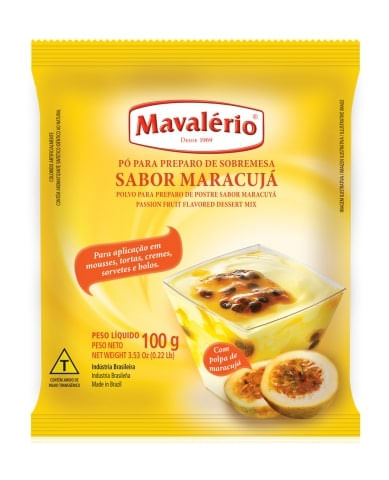 Pó Para Preparo De Sobremesa Maracujá (caixa c/12un de 100g) Mavalério