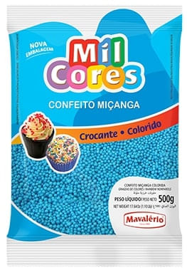 Confeito Miçanga Azul N°0 Mil Cores 500G Mavalério