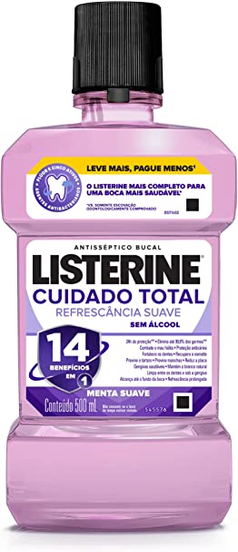 Enxaguante Bucal Listerine Cuidado Total Zero 500Ml