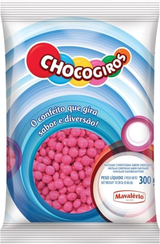 Confeito Mini Rosa Choco Giros 300G Mavalério