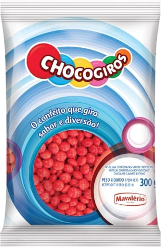 Confeito Mini Vermelho Choco Giros 300G Mavalério