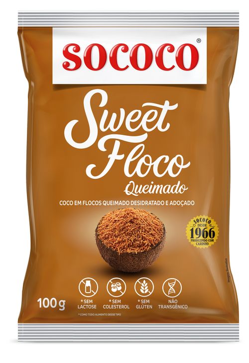 Coco Ralado Queimado Sweet Flocos  100G Sococo