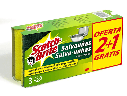 Esponja Salva Unhas Multiuso Conjunto C/ 3 Unidades Scotch-Brite