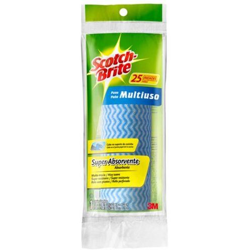 Pano Multiuso Rolo Azul C/ 25 Unidades Scotch-Brite