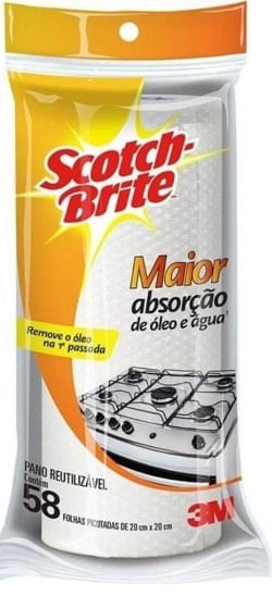 Pano Reutilizável Maior Absorção Rolo C/ 58 Folhas Scotch-Brite