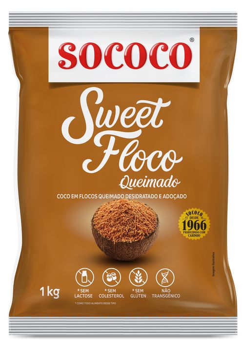 Coco Sweet Flocos Queimado 1Kg Sococo