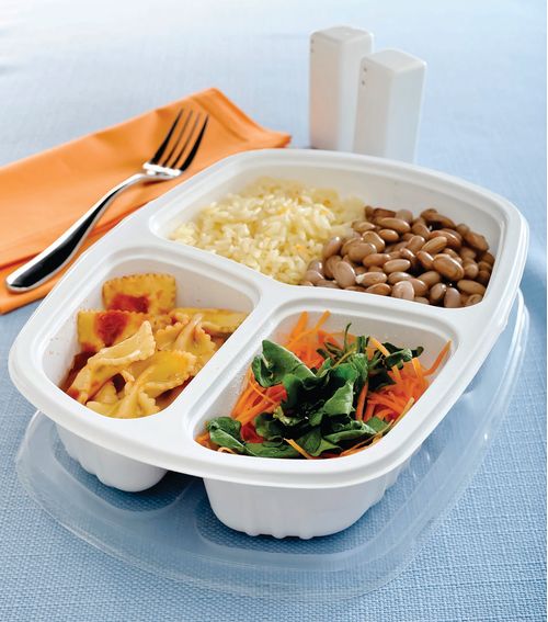Embalagem G330 Br Bandeja Refeição 3 Divisórias Conjunto C/ 100 Galvanotek