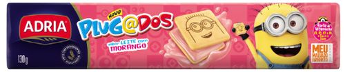 Biscoito Plugados Quadrado Morango 130g  Adria