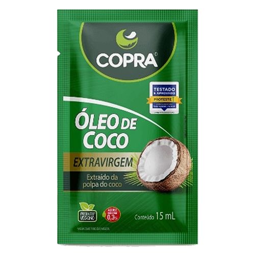 Óleo De Coco Extra Virgem Sachê Copra 15ml
