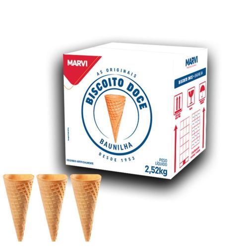 Casquinha Biscoito Doce Baunilha 2,52Kg Marvi