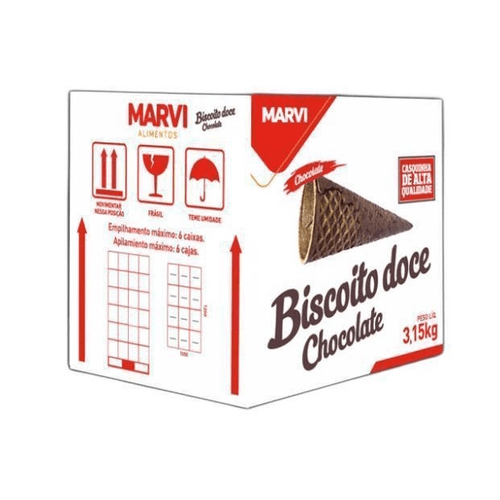 Casquinha Biscoito Doce Chocolate 3,15Kg Marvi