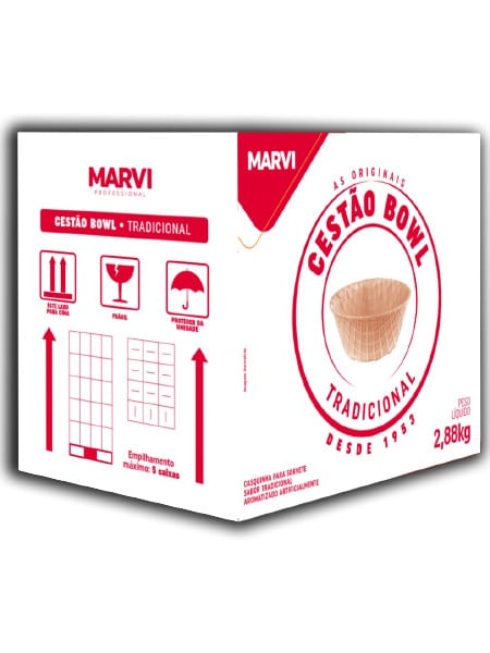 Casquinha Cestão Bowl Baunilha(300Ml) 2,88Kg Marvi