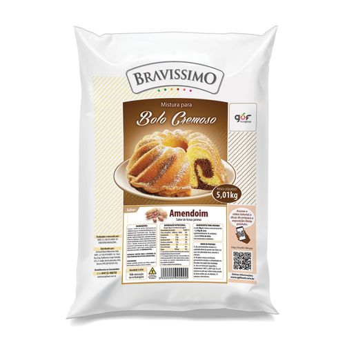Mistura Bolo Cremoso Amendoim 5,01Kg Bravíssimo