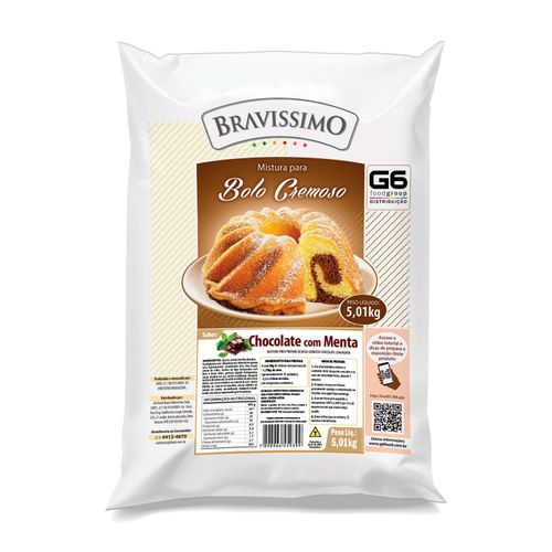 Mistura Bolo Cremoso Chocolate Com Menta 5,01Kg Bravíssimo
