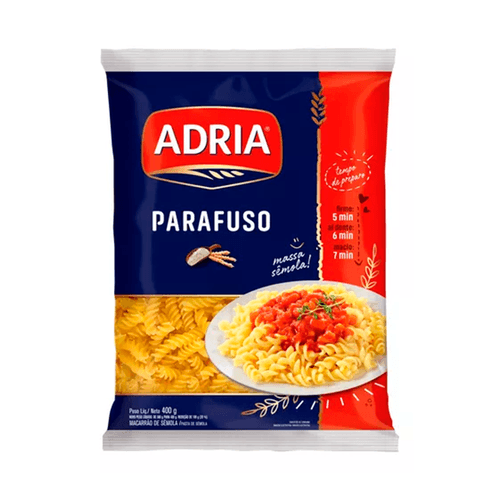 Macarrão Semola Parafuso 400G Adria